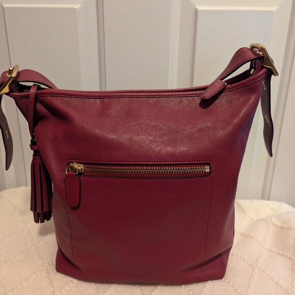 Coach legacy duffel burgundy Red Leather Shoulder strap converts to crossbody - Picture 3 of 15